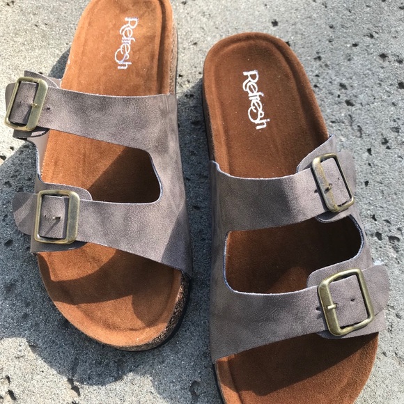 Mocha Double Buckle Sandals - Picture 2 of 2